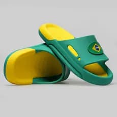 Chinelo Slide Nuvem Brasil Infantil Copa Confortável Antiderrapante Unissex Leve Casual