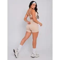 Conjunto Fitness Feminino Cropped e Bermuda Modeladora Universo Fitness 👑