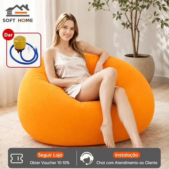 SOFTHOME Poltrona Tipo Puff Ergonômica Confortável para Assistir Filmes, Ler Livros ou Descansar Diariamente