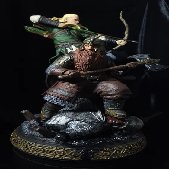 Action Figure Senhor dos Anéis Colecionável, Diorama com 3 Personagens Icônicos