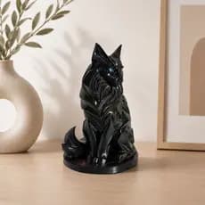 Enfeite Decorativo Gato Maine Coon, Design Geométrico, Decoração para Sala, Escritório, Quarto, Feito em PLA