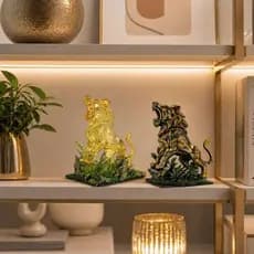 Escultura de Leão Decorativo em Resina, Desing Exclusivo, Decoração Moderna e Sofisticada