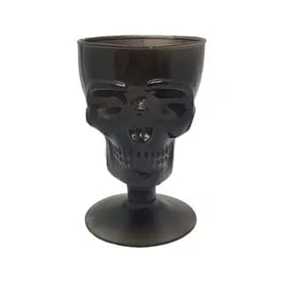 Taça em vidro Caveira Exú Preta Crânio lindos