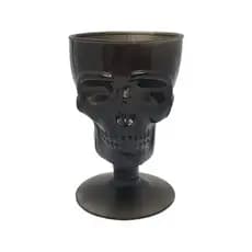 Taça em vidro Caveira Exú Preta Crânio lindos