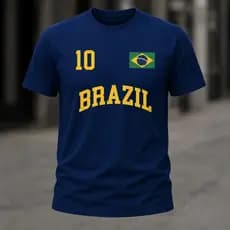 Camiseta Brazil Torcedor Infantil Bandeira Brasil Camisa 10 Copa do Mundo 2026 Envio Rápido/Imediato Mood.Vest