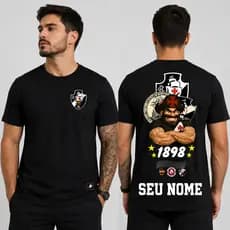 Camiseta PERSONALIZADA Com Seu NOME Torcedor Vasco da Gama Camisa Gigante da Colina by Mood Vest