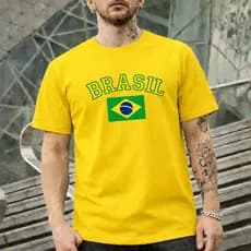 Camiseta Brasil Bandeira Seleção Copa do Mundo 2026 100% Algodão Envio Imediato Mood. Vest