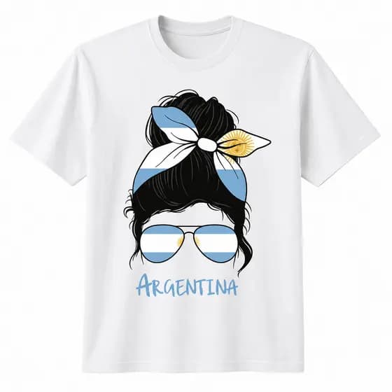 Camiseta Camisa Argentina Laço Mulher Copa 2026 by Mood Vest