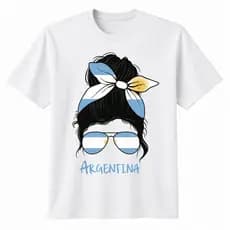 Camiseta Camisa Argentina Laço Mulher Copa 2026 by Mood Vest