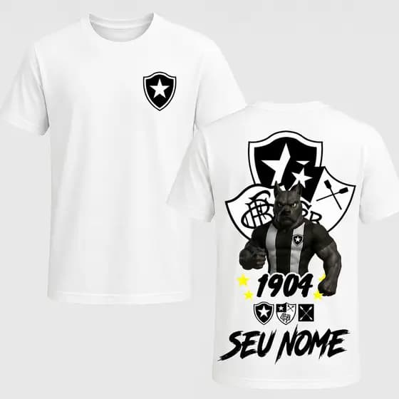 Camiseta Personalizada Com Seu Nome Camisa Torcedor do Botafogo Fogão Envio Imediato by Mood Vest