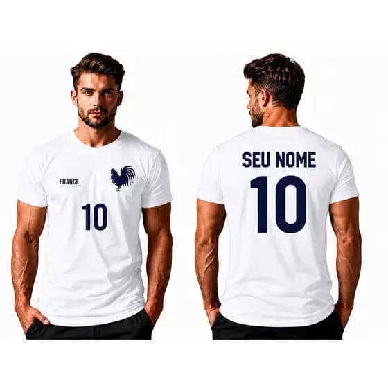 Camiseta Personalizada Com Seu Nome e Número França France Futebol Copa do Mundo 2026 by Mood Vest