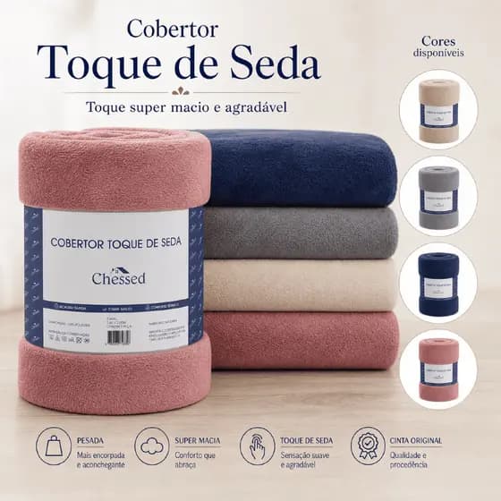 Cobertor Manta Casal Queen 300g Fleece Macio Pesado Quente Sofá Cama Premium