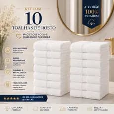 Toalhas De Rosto Branca Algodão Macia Jogo De Banheiro Lavabo Padrão Hotelaria Pousada Profissional