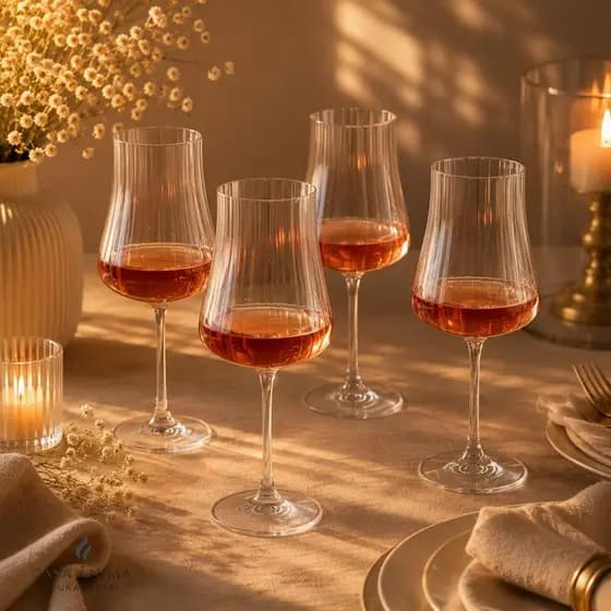 Jogo de Taças de Vinho Transparente Cristal bohemia Conjunto 4 Peças Iduna Optic 500ml Mesa Posta