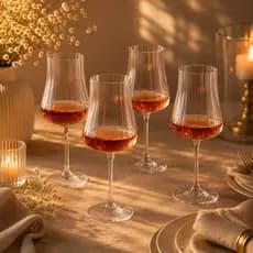 Jogo de Taças de Vinho Transparente Cristal bohemia Conjunto 4 Peças Iduna Optic 500ml Mesa Posta