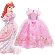 Vestido Fantasia Princesa Infantil Bela E A Fera Frozen  Alta qualidade