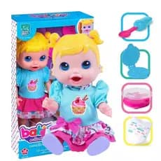 Boneca Baby Alive Comidinha Menina Come E Faz Caquinha Com Acessórios Super Toys Fralda Massinha