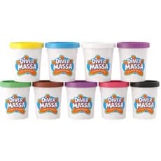 Kit 10/24/48 Potes de Massinha de Modelar Diver Massa - Cores Sortidas Divertoys
