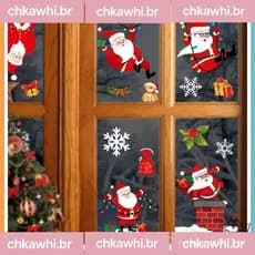 Decoração de Natal Floco de Neve/Adesivo de Janela/Festival/Adesivo Eletrostático de Papai Noel para Presentes
