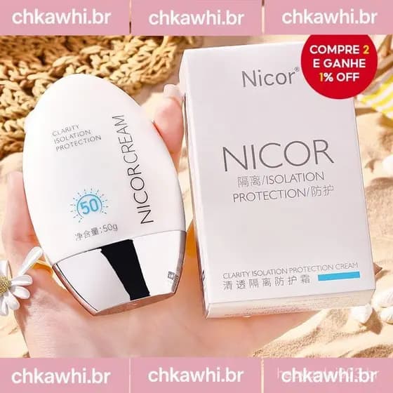 Creme isolante e protetor, à prova d'água e suor, hidratante UV e refrescante.