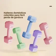 Halteres, equipamentos de fitness para casa, halteres pequenos revestidos de borracha