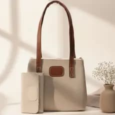 Bolsa Feminina Lona Mini Tote Alça Reforçada + Carteira Feminina