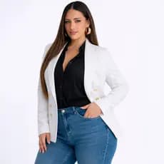 Blazer Feminino Longo Sobretudo Alfaiataria Social Plus Size Blazer PLus Size Blazer Longo