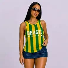Camisa Listrada T-shirt Feminina Blusa Manga Curta Camiseta