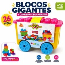 Blocos De Montar Grandes Infantil Educativo Carrinho 26 Peças Colorido Bebê Encaixe Fácil Brinquedo Primeira Infância
