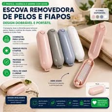 Escova Removedora De Pelos Papa Fiapo Portátil Reutilizável Para Roupas Sofá Pet Dobrável