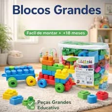 Blocos de Montar Infantil 65/91 Peças Grande Carrinho Educativo +18 Meses Brinquedo Criança