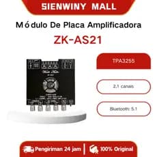 - AS21 2.1 Canais TPA3255 Módulo De Placa Amplificadora De Potência Digital Bluetooth Subwoofer De Tom Alto E Baixo 220W
