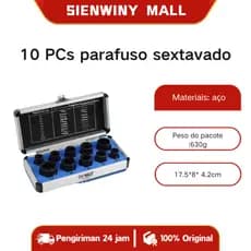 10 PCs parafuso sextavado porca removedor curto e longo caixa quebrada porca parafuso abridor