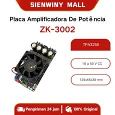 ZK-3002 Placa Amplificadora De Potência Pura DC 18-50V TPA3255 Chip Amplificador 300W + 300W Módulo De Áudio Esté
