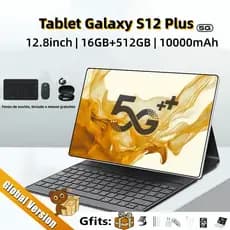 Tablet Galaxy S12 Tab  Plus 16 GB + 512 GB 10000 mAh 12,8 HD Dual SIM 5G WiFi Desconto Teclado e mouse gratuitos