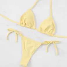 Biquíni Marquinha Cortininha Fio Dental Lacinho Conjunto Moda Praia Verão