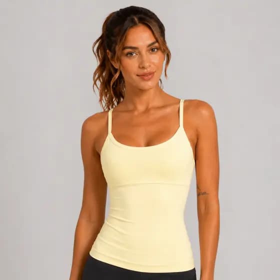 Regata Alça Fina Fitness Blusa Feminino Liso Poliamida  Slim Camiseta Tank Top Academia Verão