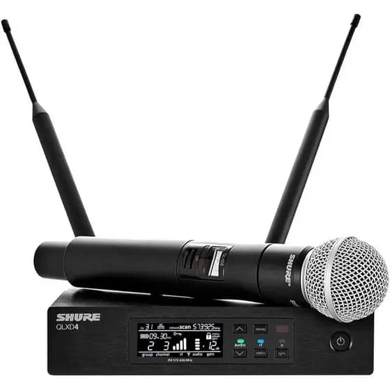 Shure Sistema de microfone sem fio QLXD24/SM58 com microfone vocal portátil SM58.