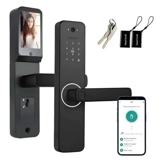 FECHADURA DIGITAL DIOSSO DS13cty COM CÂMERA WI FI +APP, COR PRETO.