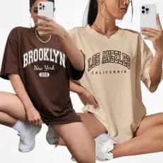 Kit 2 Camisetas Femininas Algodão Premium Casual Fitness Academia Conforto Básica