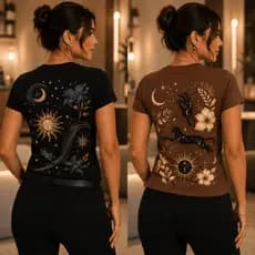 Coleção Lua & Sol Kit com 2 Camisetas Femininas Premium