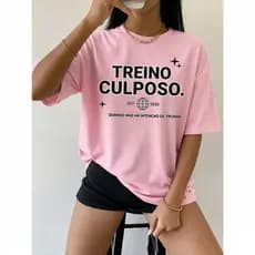 Camiseta Feminina Treino Culposo Academia Fitness Frases Divertidas