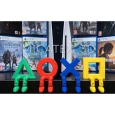 Letreiro Botões Playstation Gamer Colorido e Articulado Diversas Cores