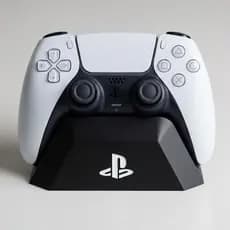 Suporte de Controle PS5 DualSense Gamer Organizador para Mesa Setup Estação de Jogos Ideal para Console PC Preto Branco