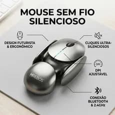 HREBOS x HEYOO Mouse sem fio silencioso ergonômico recarregável bluetooth ajustável metal