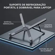 Base ergonômica para notebook dobrável compacto para transporte ideal home office e viagens profissionais