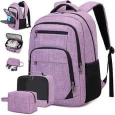 3PCS:Mochila Escolar Viagem Unissex para Notebook-Impermeável,Grande Capacidade,Reforçada Volta às Aulas