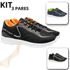 Kit Tênis Masculino Esportivo Confortável Academia Corrida