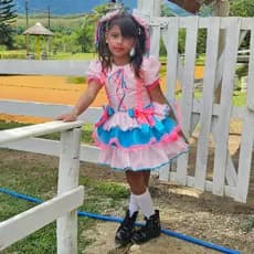 Vestido Caipira Infantil Luxo Rosa Festa Junina Menina Fantasia Junina São João Quadrilha Arraiá Rodado