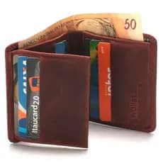 Carteira Masculina Pequena Porta Documentos Slim De Couro Legitimo Porta Cartão Rg Cnh Compacta Moderna